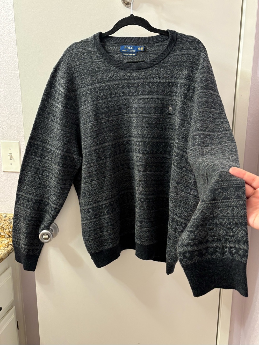 Polo Ralph Lauren Washable Merino Wool Fair Isle Sweater XXL  PTP 29-34/L 30